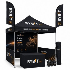 Bedruckter Faltpavillon 3x3 für Messe, Promotion & Outd...